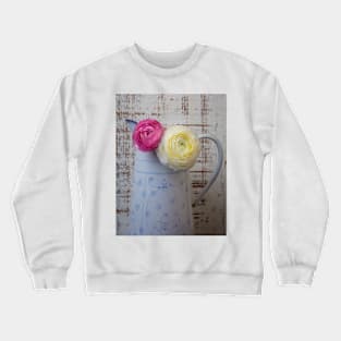 White French pitcher With Ranunculus Crewneck Sweatshirt